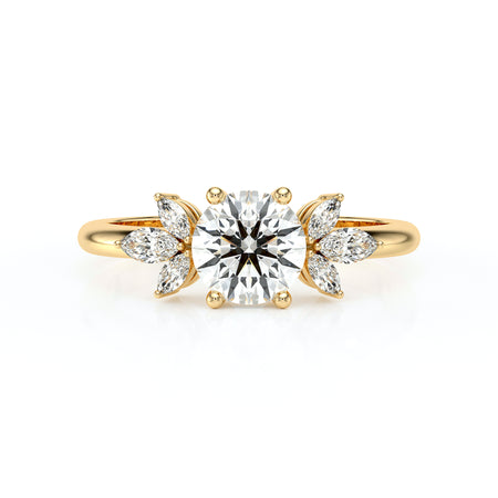 Solitaire accompagné diamant Divine Idylle - 19