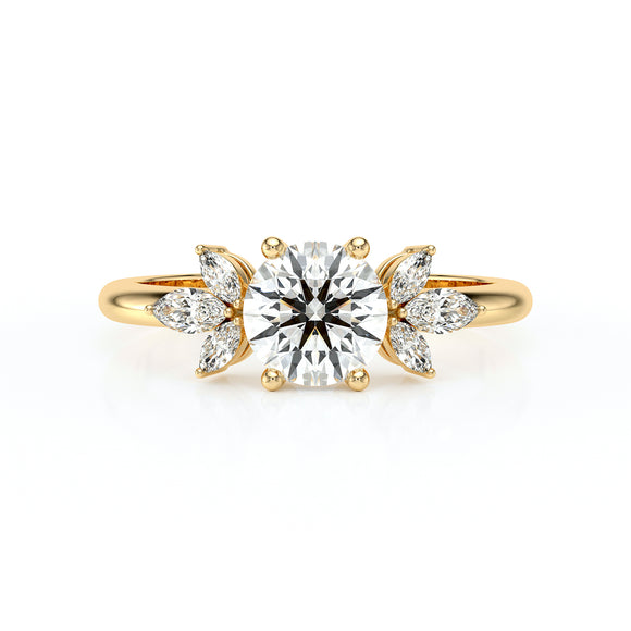 Solitaire accompagné diamant Divine Idylle - 19