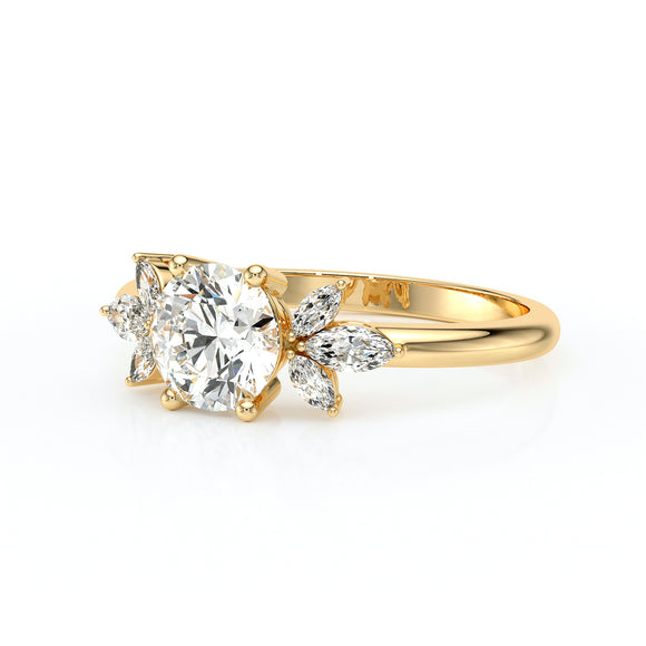 Solitaire accompagné diamant Divine Idylle - 19