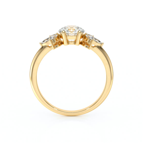 Solitaire accompagné diamant Divine Idylle - 19