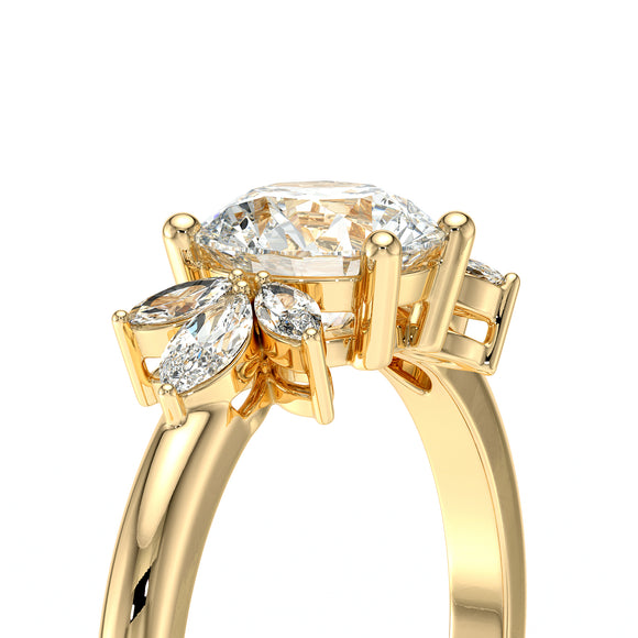 Solitaire accompagné diamant Divine Idylle - 19