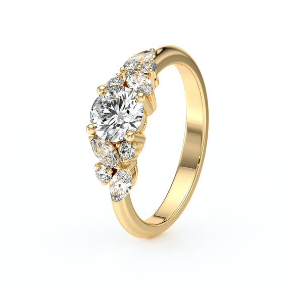 Solitaire accompagné diamant Divine Idylle - 20