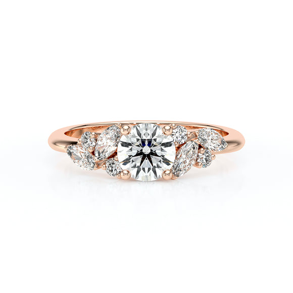 Solitaire accompagné diamant Divine Idylle - 20