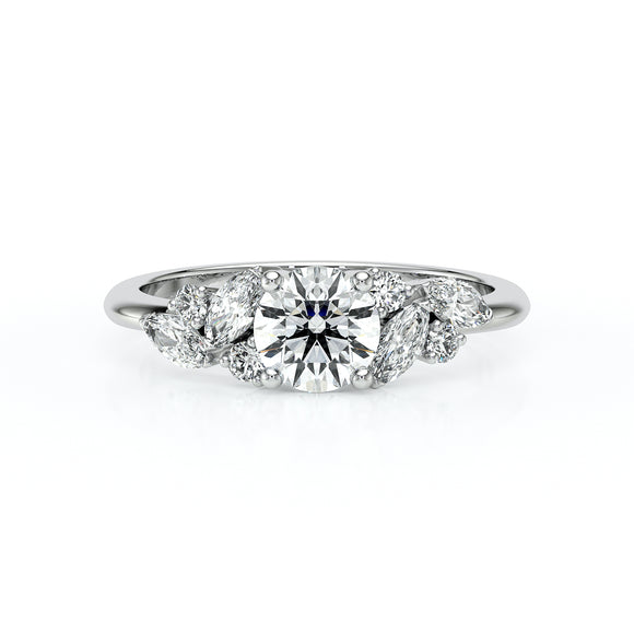 Solitaire accompagné diamant Divine Idylle - 20