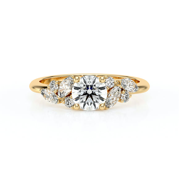 Solitaire accompagné diamant Divine Idylle - 20