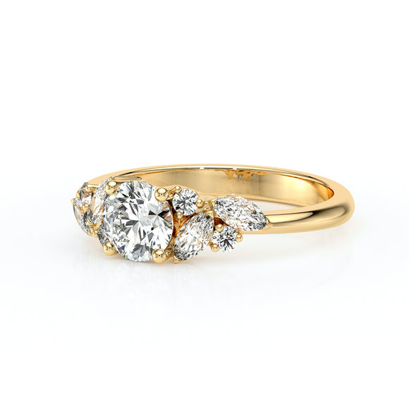 Solitaire accompagné diamant Divine Idylle - 20