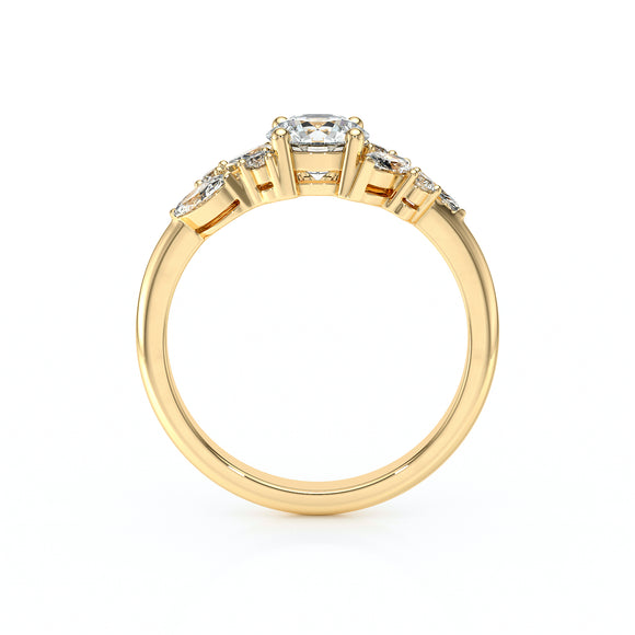 Solitaire accompagné diamant Divine Idylle - 20