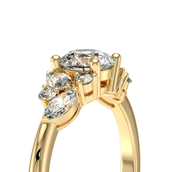 Solitaire accompagné diamant Divine Idylle - 20