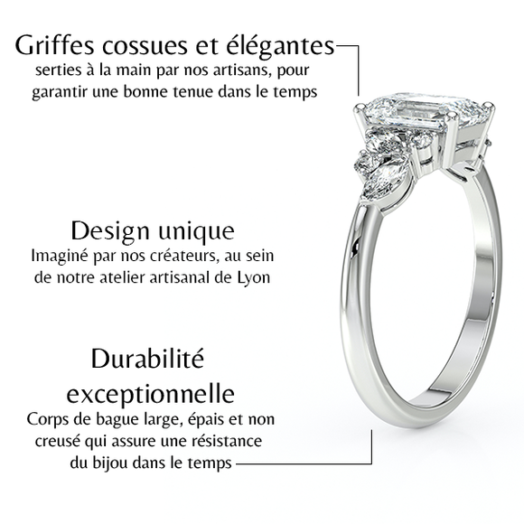 Solitaire accompagné diamant Divine Idylle - 21