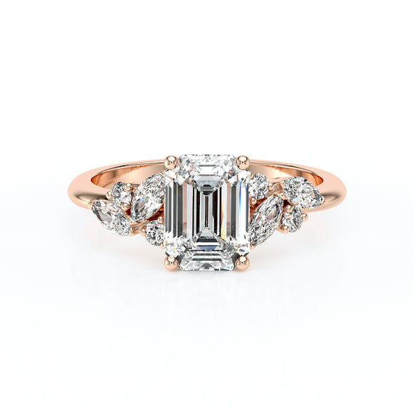 Solitaire accompagné diamant Divine Idylle - 21