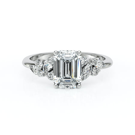 Solitaire accompagné diamant Divine Idylle - 21