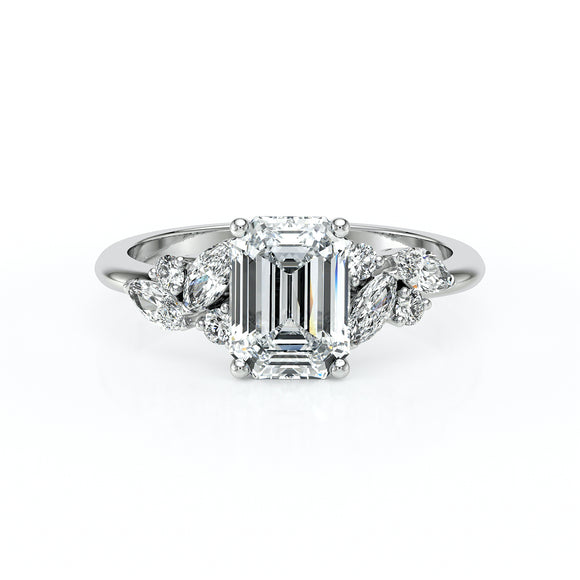 Solitaire accompagné diamant Divine Idylle - 21