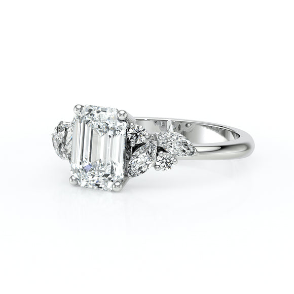 Solitaire accompagné diamant Divine Idylle - 21