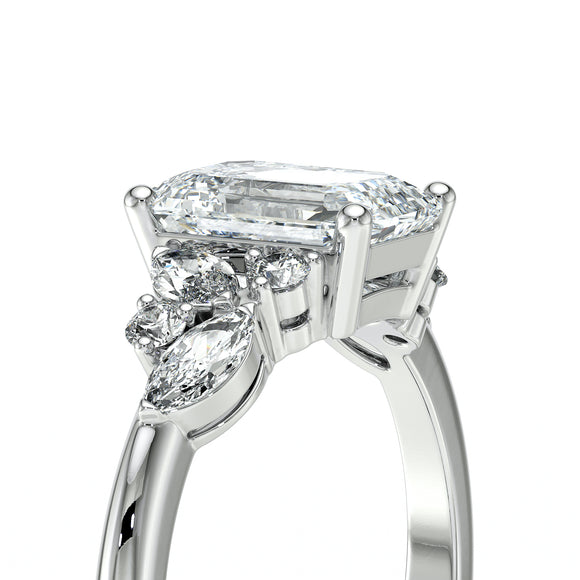 Solitaire accompagné diamant Divine Idylle - 21