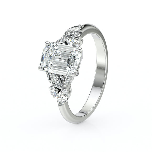 Solitaire accompagné diamant Divine Idylle - 21