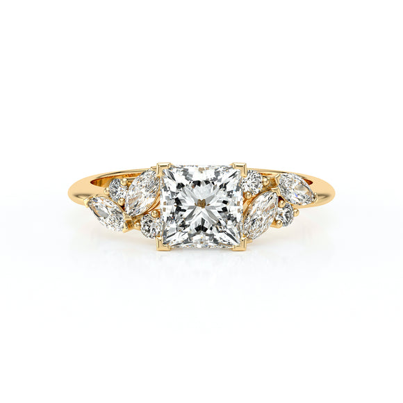 Solitaire accompagné diamant Divine Idylle - 22