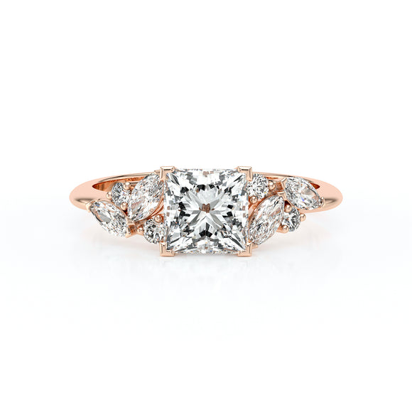 Solitaire accompagné diamant Divine Idylle - 22