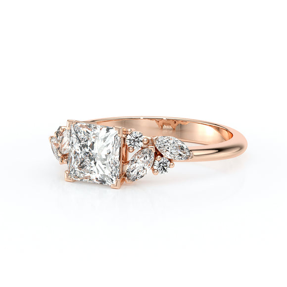 Solitaire accompagné diamant Divine Idylle - 22