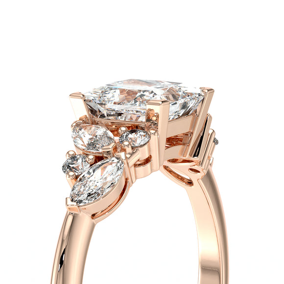 Solitaire accompagné diamant Divine Idylle - 22