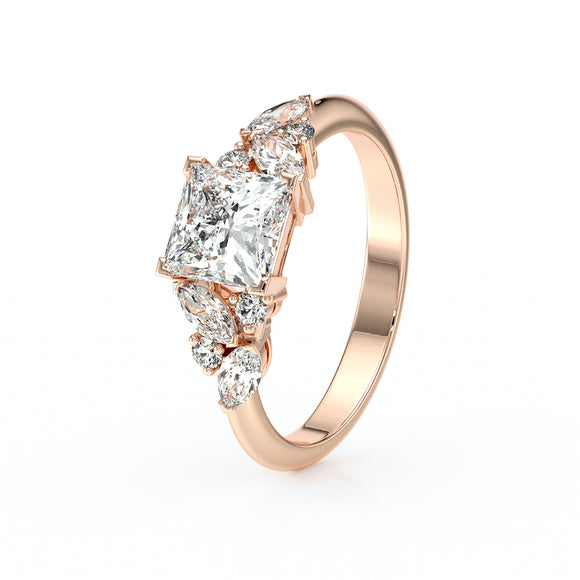 Solitaire accompagné diamant Divine Idylle - 22