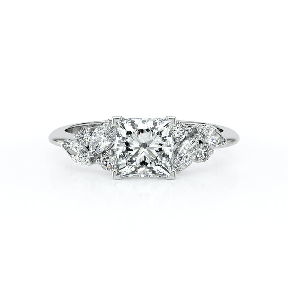 Solitaire accompagné diamant Divine Idylle - 22