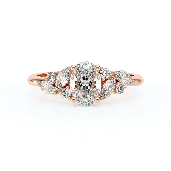 Solitaire accompagné diamant Divine Idylle - 23