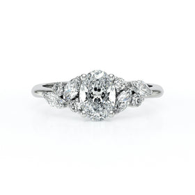 Solitaire accompagné diamant Divine Idylle - 23