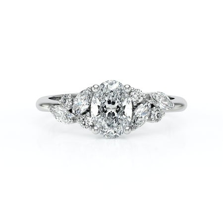 Solitaire accompagné diamant Divine Idylle - 23
