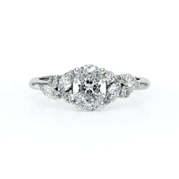 Solitaire accompagné diamant Divine Idylle - 23