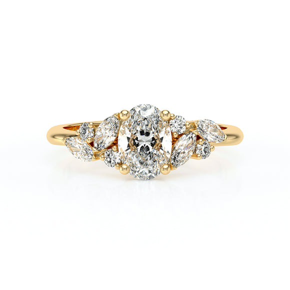 Solitaire accompagné diamant Divine Idylle - 23