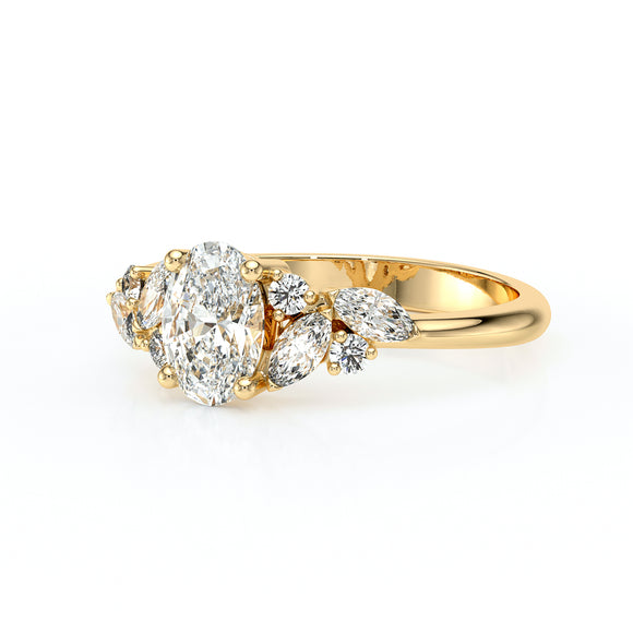 Solitaire accompagné diamant Divine Idylle - 23