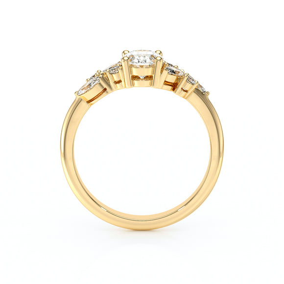 Solitaire accompagné diamant Divine Idylle - 23