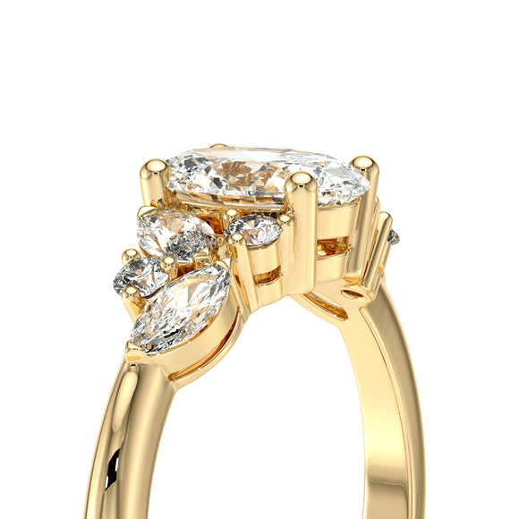 Solitaire accompagné diamant Divine Idylle - 23