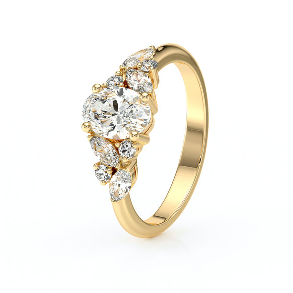 Solitaire accompagné diamant Divine Idylle - 23