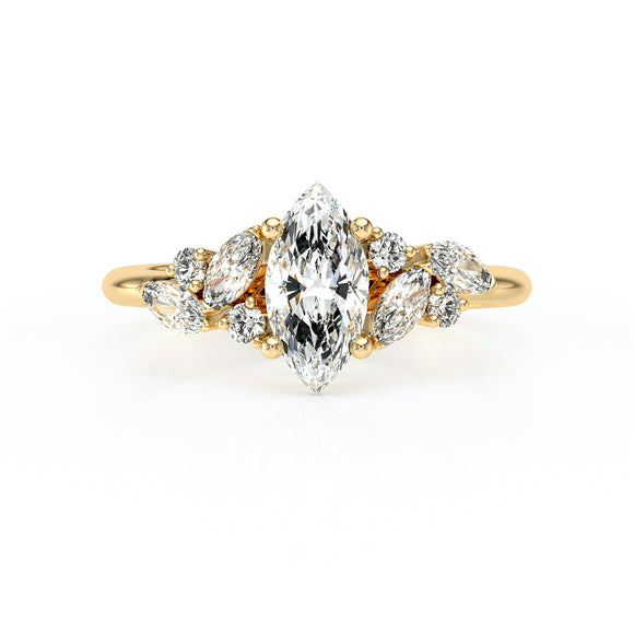Solitaire accompagné diamant Divine Idylle - 24