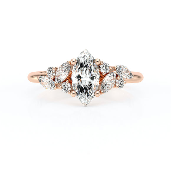 Solitaire accompagné diamant Divine Idylle - 24