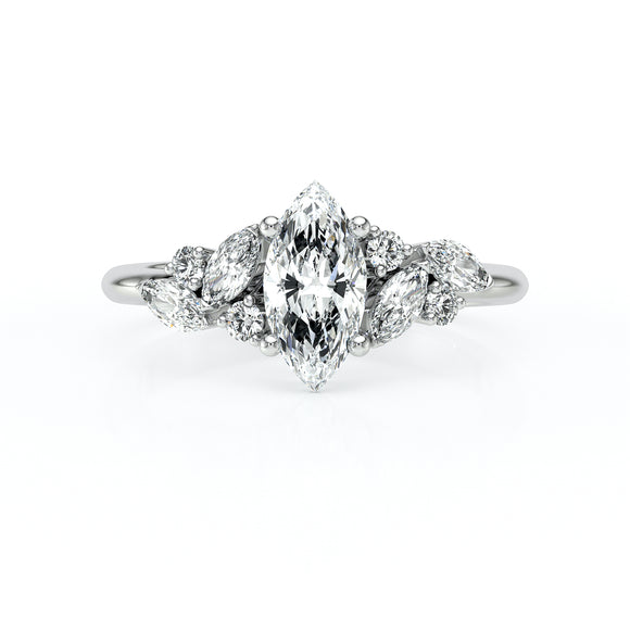 Solitaire accompagné diamant Divine Idylle - 24
