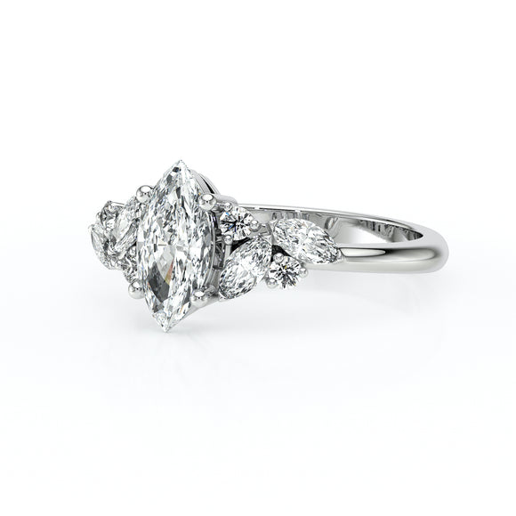 Solitaire accompagné diamant Divine Idylle - 24