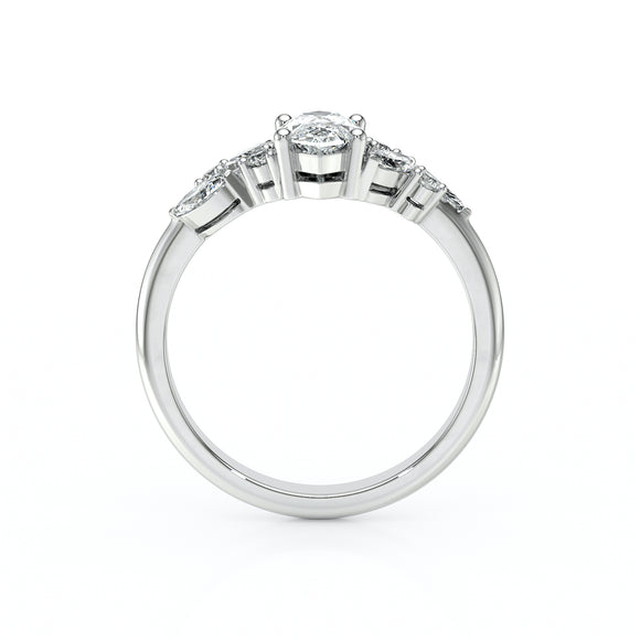Solitaire accompagné diamant Divine Idylle - 24