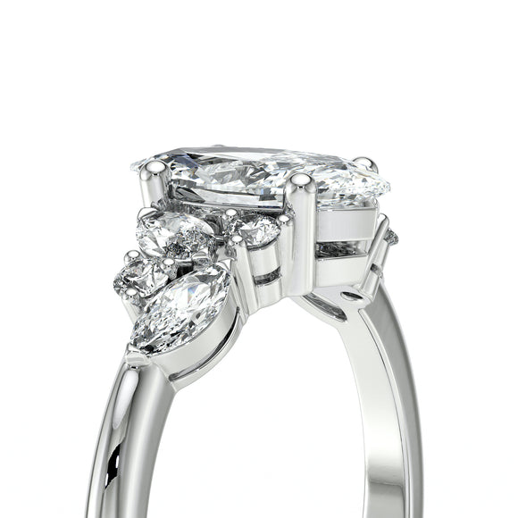 Solitaire accompagné diamant Divine Idylle - 24
