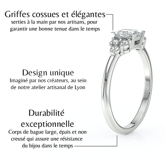 Solitaire accompagné diamant Divine Idylle - 25