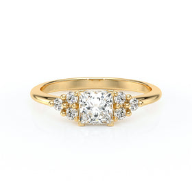 Solitaire accompagné diamant Divine Idylle - 25