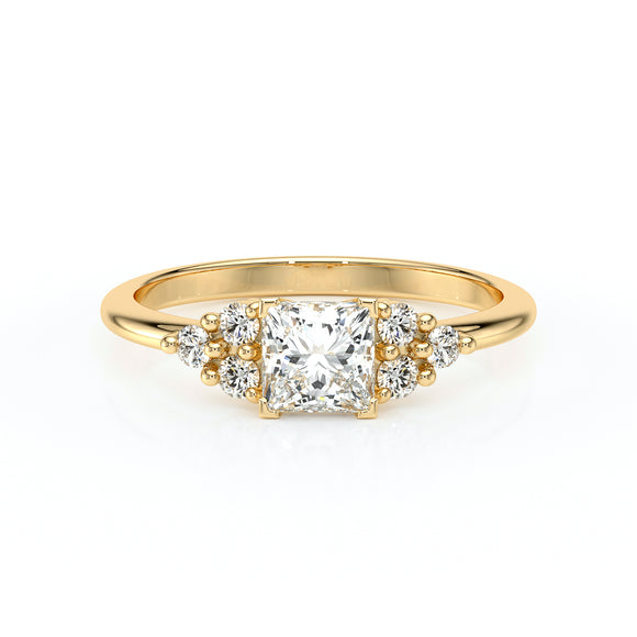 Solitaire accompagné diamant Divine Idylle - 25