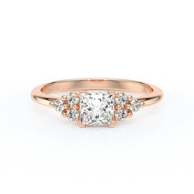 Solitaire accompagné diamant Divine Idylle - 25