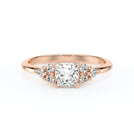 Solitaire accompagné diamant Divine Idylle - 25