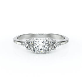 Solitaire accompagné diamant Divine Idylle - 25