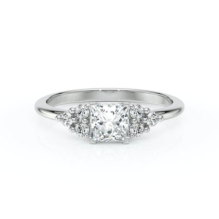 Solitaire accompagné diamant Divine Idylle - 25