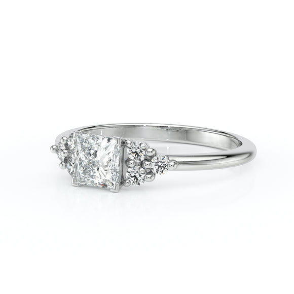 Solitaire accompagné diamant Divine Idylle - 25