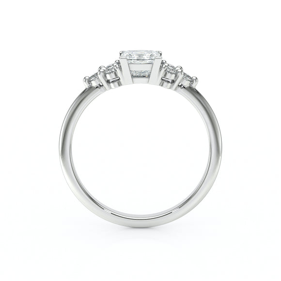 Solitaire accompagné diamant Divine Idylle - 25
