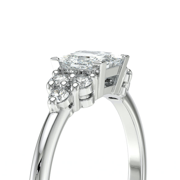 Solitaire accompagné diamant Divine Idylle - 25